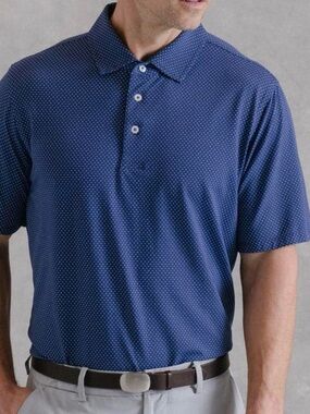 Men's Blue Microdot Polo Shirt